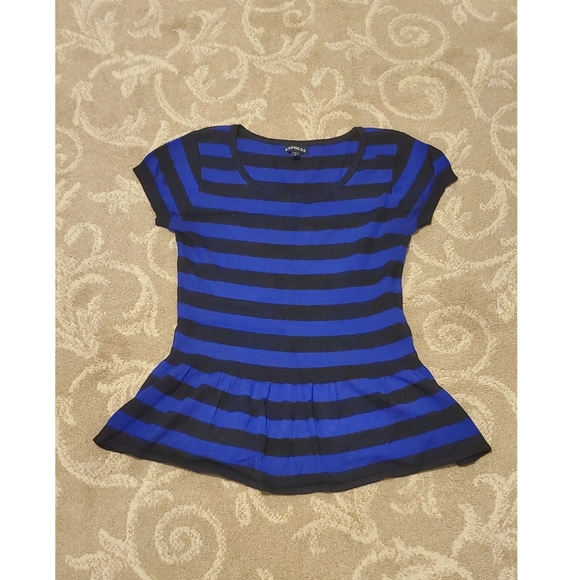 Express Striped Peaplum Shirt - Picture 1 of 1